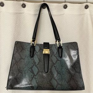 ANTONIO MELANI leather snakeskin print shoulder bag.